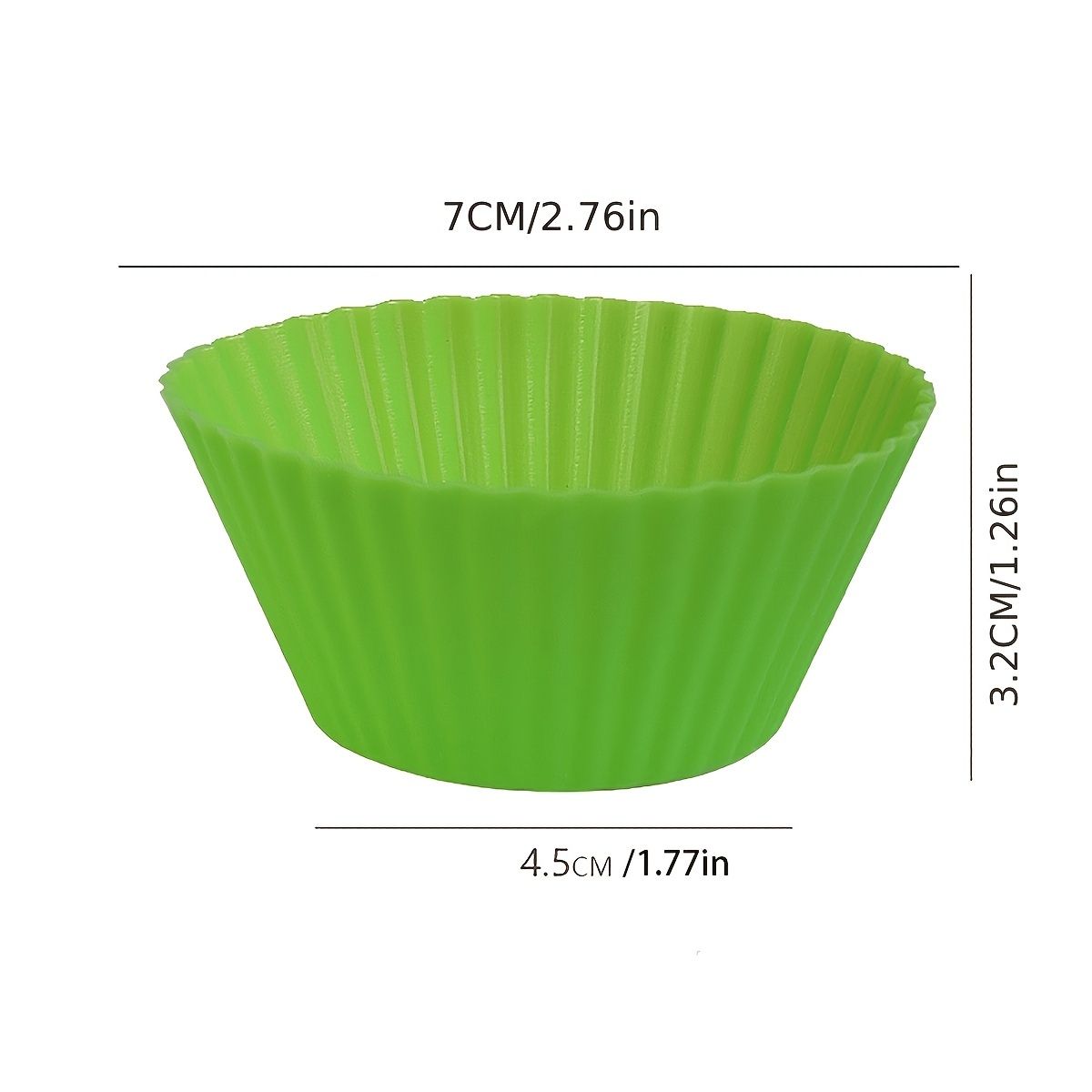 10pcs Silicone Muffin Cup; Cake Cup; Kitchen Baking Mold; Non-Stick Surface Cupcake Liners For Home Baking; Color Random