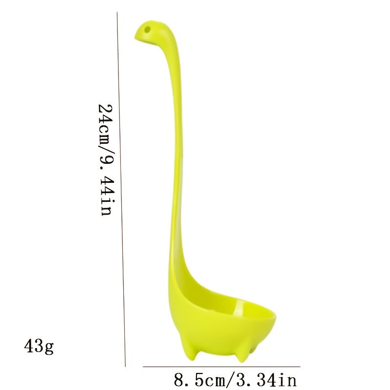 1pc Creative Dinosaur Soup Spoon; Food Grade PP Long Handle Vertical Spoon; Cooking Kitchen Cooking Mixing Spoon; Kitchen Supplies