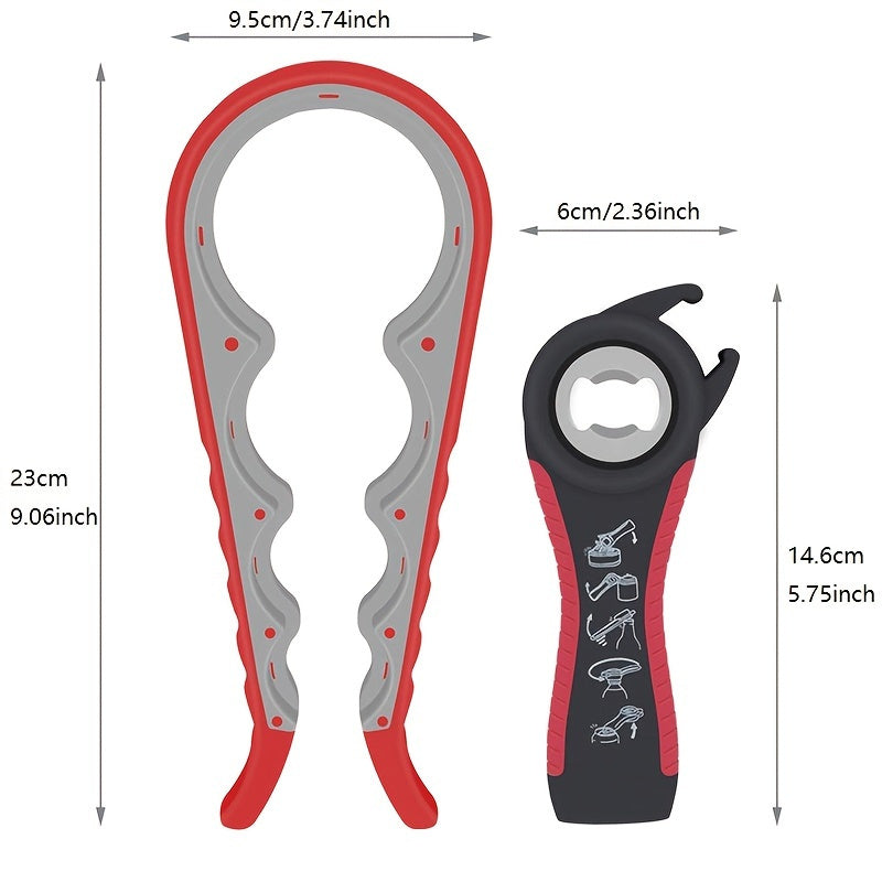1pc Lid Opener Tool; Jar Opener For Weak Hands; Multi Function Can Opener For Seniors; Rubber Grip Bottle Opener