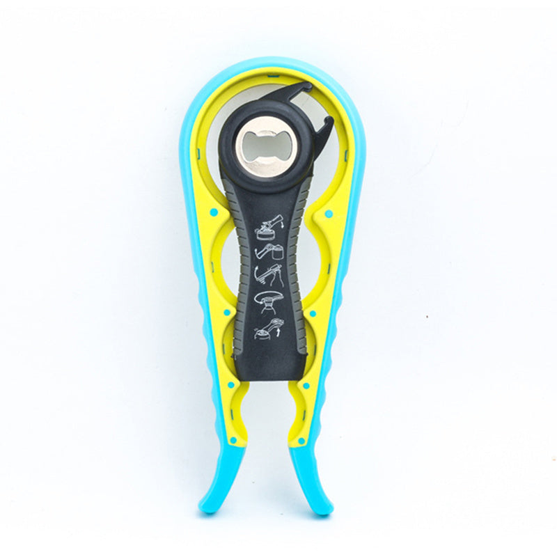 1pc Lid Opener Tool; Jar Opener For Weak Hands; Multi Function Can Opener For Seniors; Rubber Grip Bottle Opener