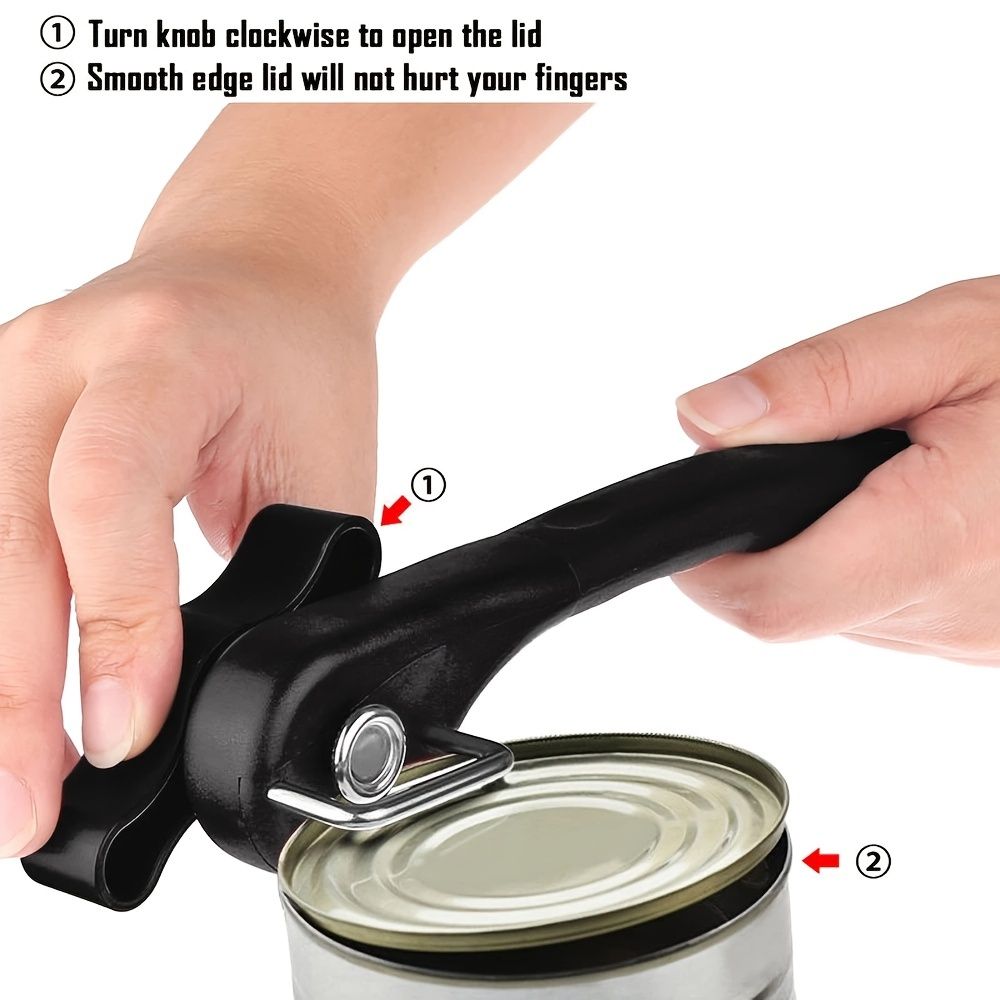 1pc Plastic Safety Bottle Opener Can Opener Cut Easy Grip; Manual Opener Knife For Cans Lid; Kitchen Tool