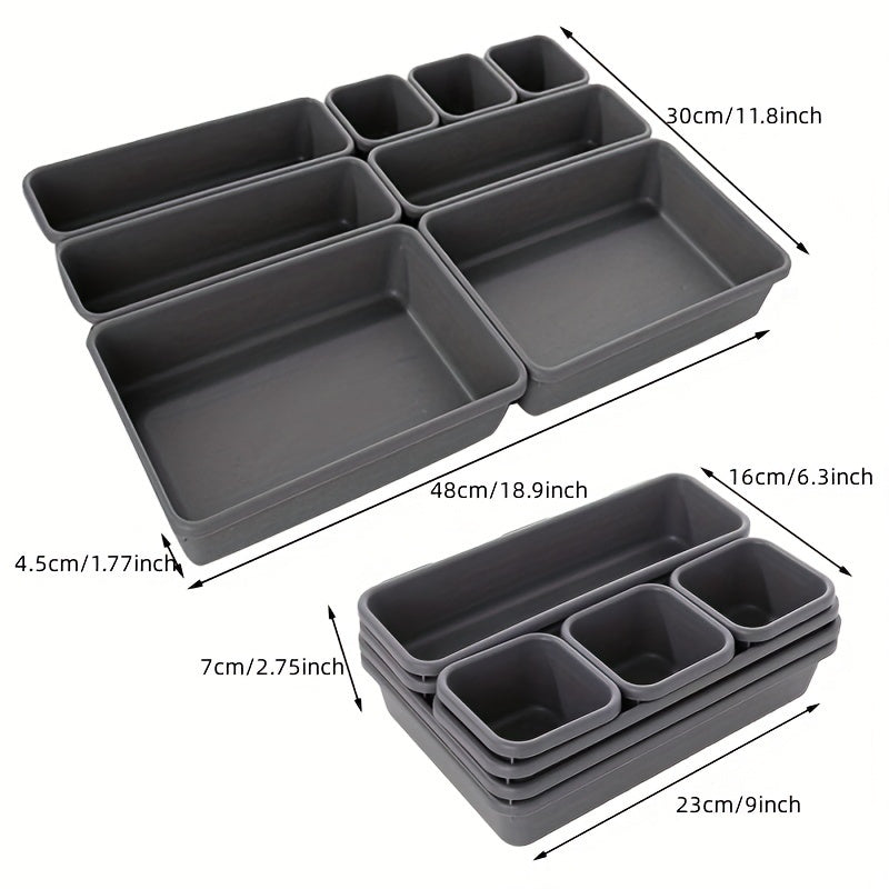 8pcs Home Drawer Organizer; Multipurpose Plastic Storage Box; Tableware Storage Container; Medicine Box; Office Supplies Storage & Organization; Free Combination Small Objects Finishing Box