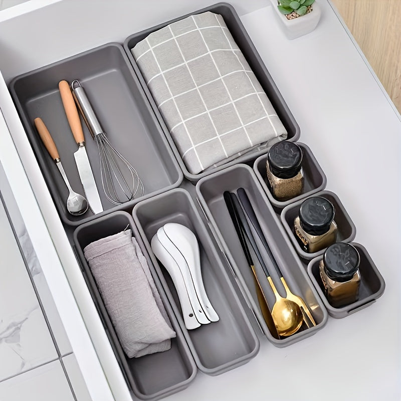 8pcs Home Drawer Organizer; Multipurpose Plastic Storage Box; Tableware Storage Container; Medicine Box; Office Supplies Storage & Organization; Free Combination Small Objects Finishing Box