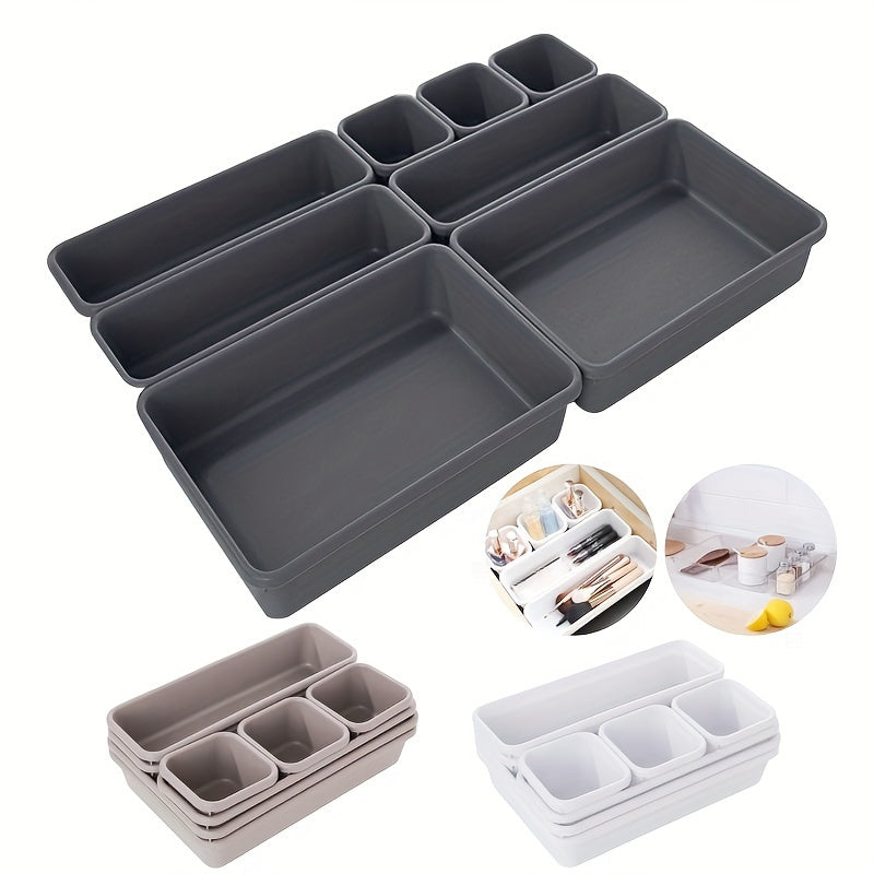 8pcs Home Drawer Organizer; Multipurpose Plastic Storage Box; Tableware Storage Container; Medicine Box; Office Supplies Storage & Organization; Free Combination Small Objects Finishing Box