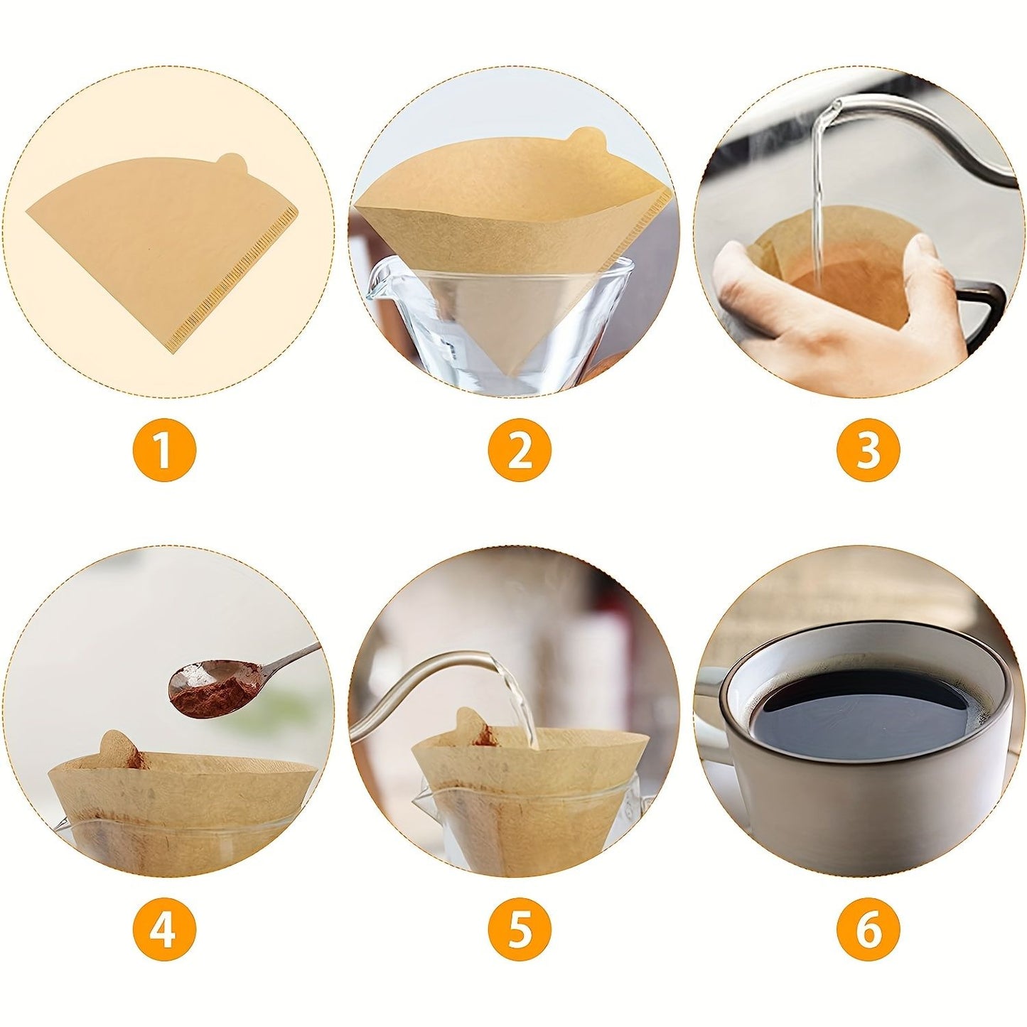 100pcs Of V60 Filters 02; Conical Coffee Filters 2; Size 02 Coffee Filters; Used For Pour-over Coffee Drippers; 1-4 Cups; 100 Pieces; Natural And Unbleached