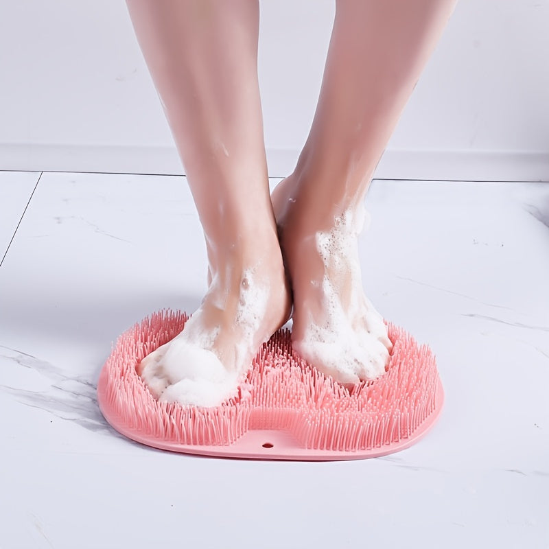 1pc Multifunctional Lazy Man Rubbing Shoulder Strap Suction Cup Brush Back Bath Bathroom Rubbing Foot Massage Brush Foot Pad