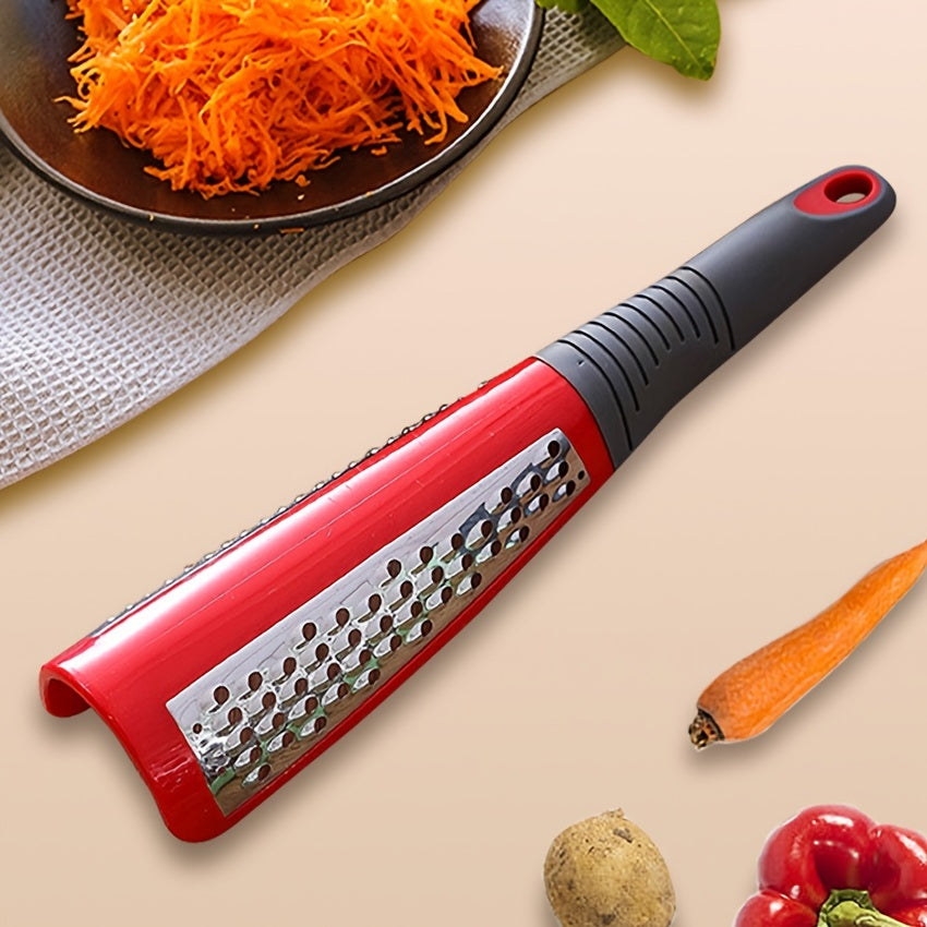1pc Handheld Multi-purpose Cheese Grater; Chocolate Cheese Scraper; Stainless Steel Vegetable Double-sided Grater; Kitchen Tool