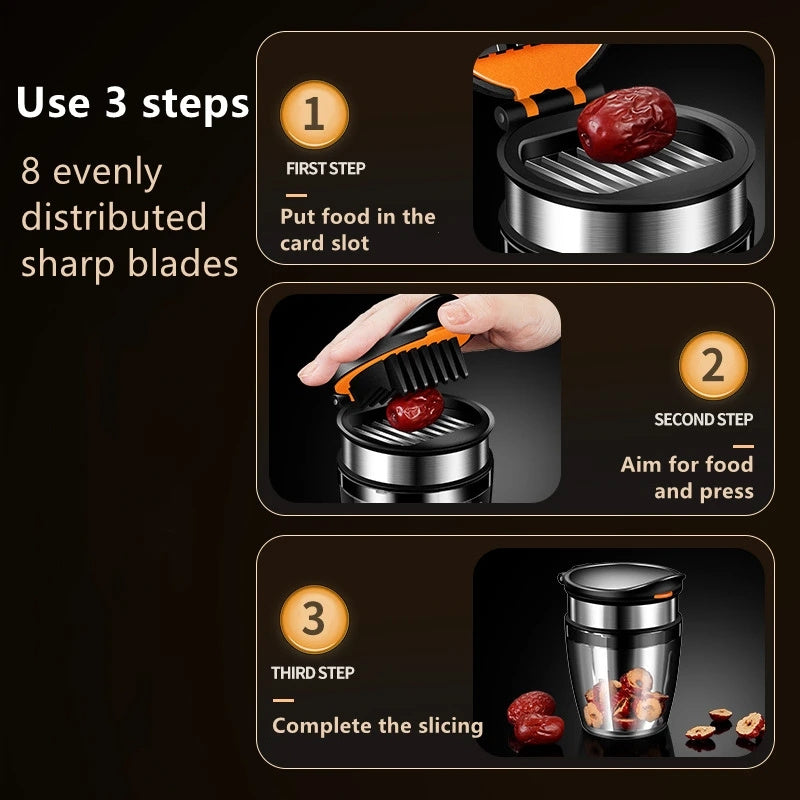 1pc; Fruit Slicer; Stainless Steel Vegetable Slicer; Potato Slicer; Fruit Cutter; Vegetable Chopper With Container; Chips Making Tool; Kitchen Gadgets; Kitchen Tools