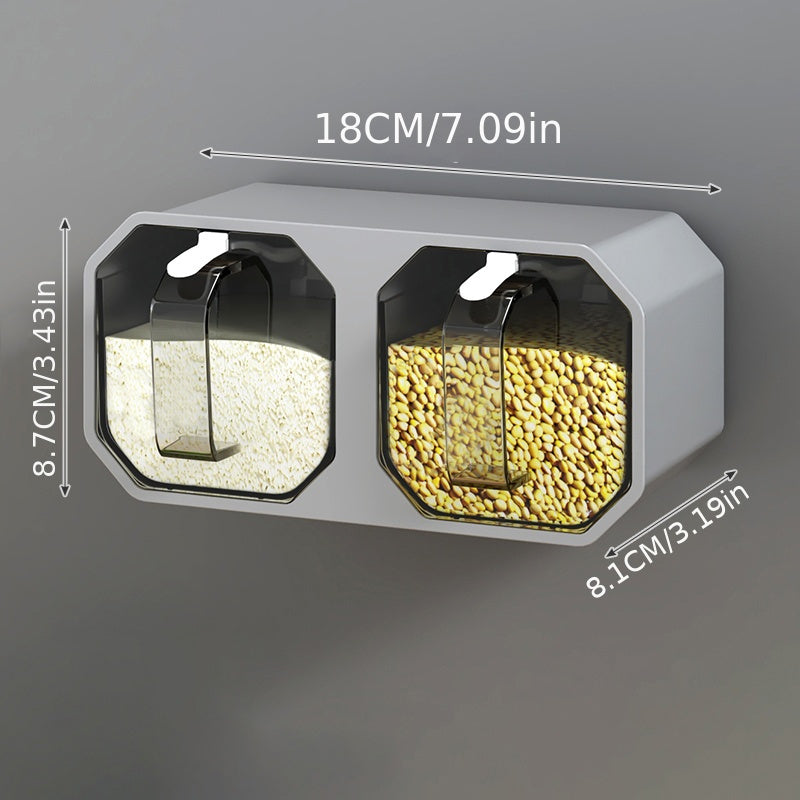 1pc Punch-free Wall-mounted Seasoning Box; Seasoning Jar; Kitchen Seasoning Storage Container; Seasoning Bottle; Spice Box Organizer; Seasoning Storage Box