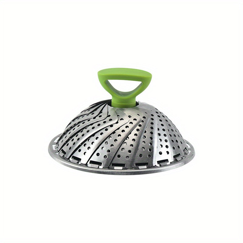 1pc; Foldable Steamer Rack; Stainless Steel Steamer Basket; Folding Steamer Insert For Veggie; Fish; Seafood; Bun; And More; Kitchen Gadgets; Kitchen Accessories