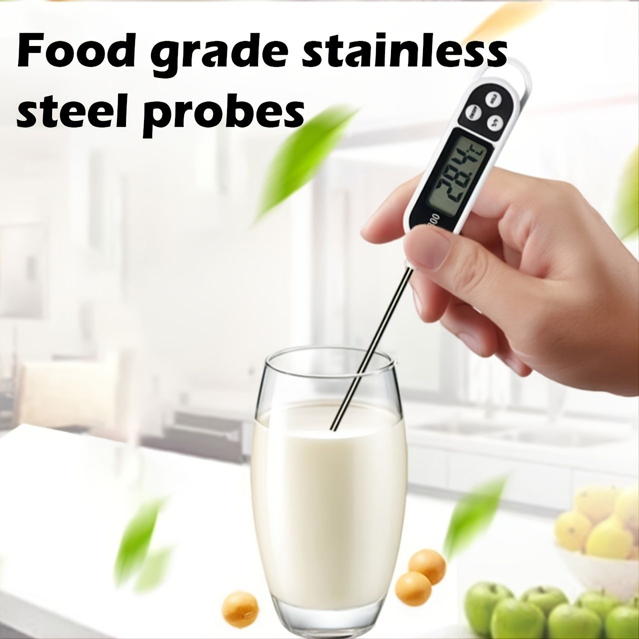 1pc; -58F°~572F°; 304 Food Grade Stainless Steel; Probe Type Electronic Thermometer