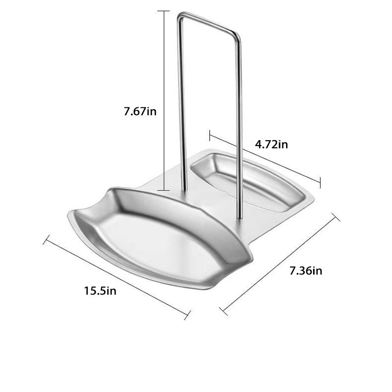 1pc/Pack; Hole-Free Stainless Steel Seated Pot Lid Holder; Cutting Board Spoon Shelf